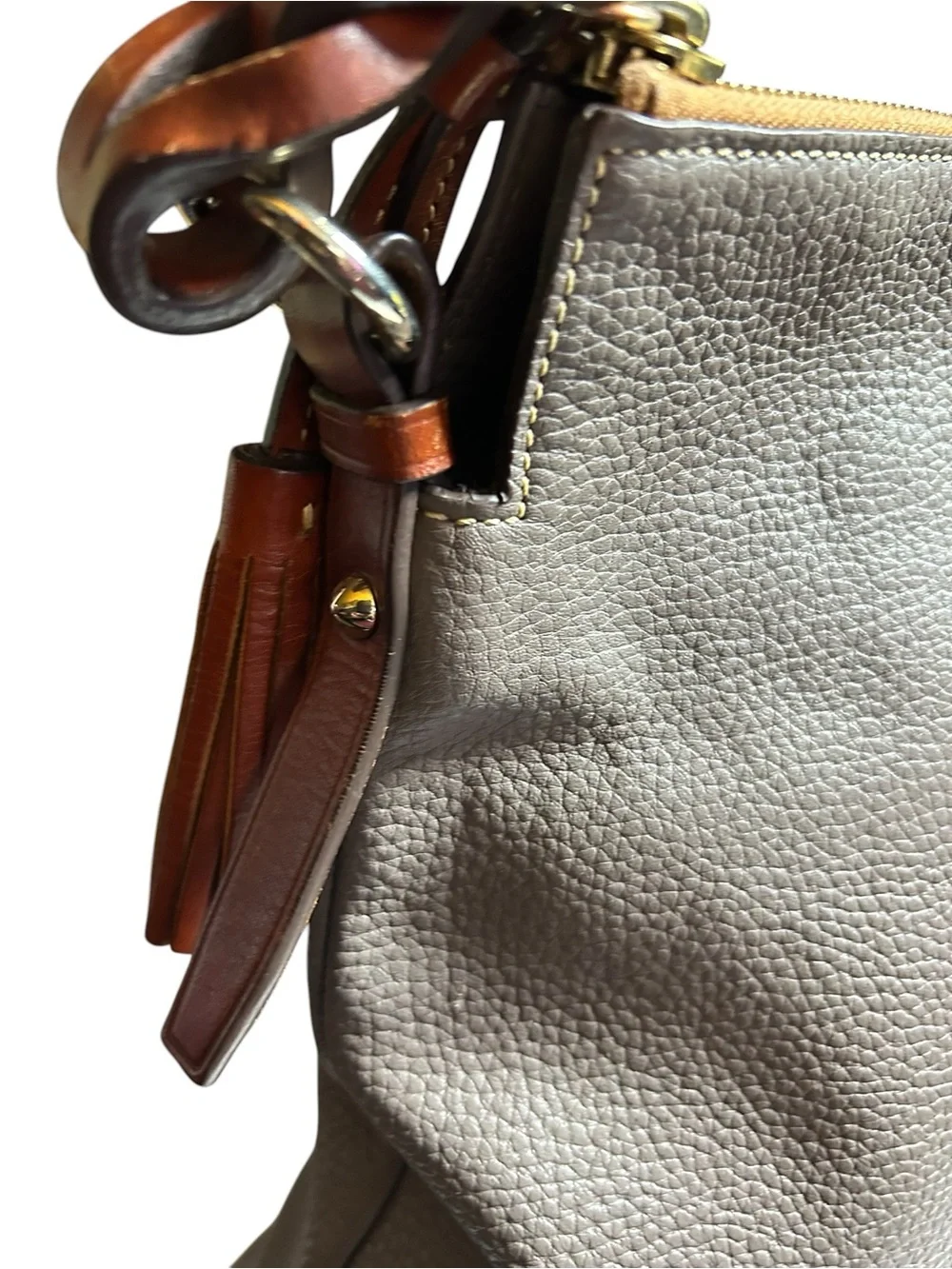 Dooney & Bourke Pebble Grain Leather Sloane Dixon Hobo Elephant Bag